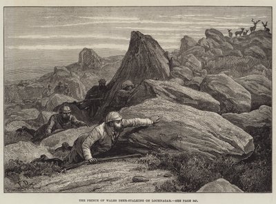 De Prins van Wales die op Lochnagar op Herten jaagt door Frank Dadd